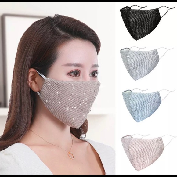 Black Sequin Mask - Picture 14 of 15